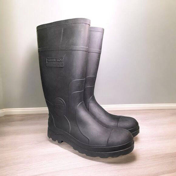 Genfoot Men’s Rubber Boots Size 7 Steel Toe Slip Resistance Waterproof Work Hunt - Picture 1 of 15